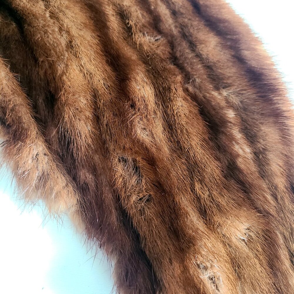 Real fur mink collar. Craft project.